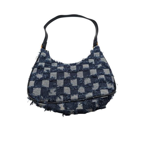 Y2K Inspired Blue Jean Denim Shoulder Bag Purse Quilted Denim - Picture 3 of 5